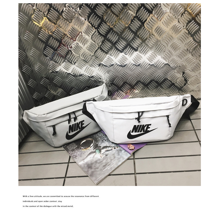 Big Nike Waist Bag White Black